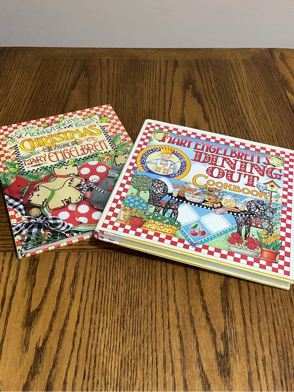 Mary Engelbreit Cookbooks: Dining Out & Christmas V 1.
